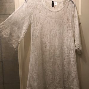 White cotton lace H&M Dress- New/Never Worn— Size 8